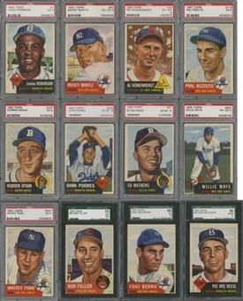1953 Topps Baseball Complete Set (274) With 65 Graded